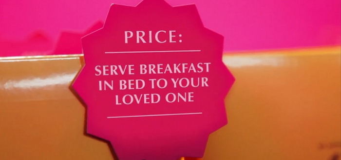 Необычная цена шоколада:*Подать завтрак в постель любимому человеку*