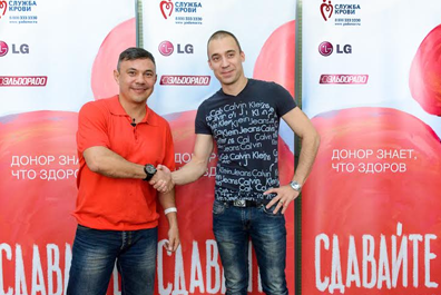 Прославленные спортсмены Константин Цзю и Глеб Гальперин поддержали юбилейный День донора LG и «Эльдорадо»
